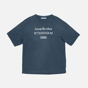 Acne Studios 1996 Logo T‑Shirt Men’s M Deep Blue Relaxed Fit Designer Tee